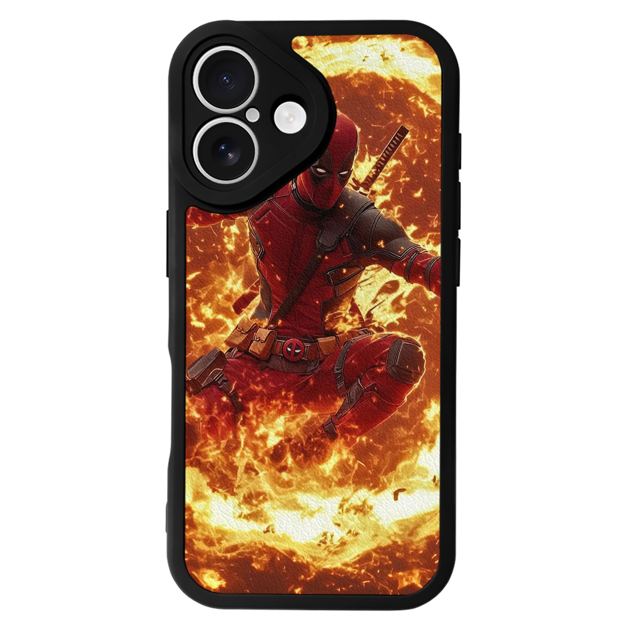 （画像用） Deadpool デッドプール 【iPhone 16シリーズ対応】シリコンスマホケース（レザー調） 材質：シリコン